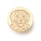 Golden Tone Wax Seal Brass Stamp Heads, for Wax Seal Stamp, Pet Series, Dog, 25x14mm, Hole: 7mm