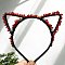 Natural Red Lampwork Hair Bands, Cat Eye Hair Bands, for Women Girls, 170x150mm