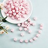 20Pcs Pink Cube Letter Silicone Beads 12x12x12mm Square Dice Alphabet Beads with 2mm Hole Spacer Loose Letter Beads for Bracelet Necklace Jewelry Making JX435A-1