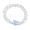 8mm Round Dyed Synthetic Moonstone Beaded Stretch Bracelets BJEW-JB10306-3