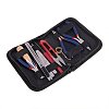 Set of 10 Pieces Jewelry Making Beading Tool Kit With Black Zippered Case Accessories TOOL-PH0001-04-3