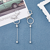 Iron Bar Beadable Keychain for Jewelry Making DIY Crafts KEYC-WH0034-32P-4