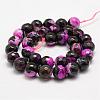 Faceted Natural Fire Crackle Agate Beads Strands G-F447-12mm-A08-2