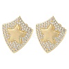 Rack Plating Brass Micro Pave Cubic Zirconia Stud Earrings EJEW-M230-15G-1