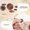 AHADERMAKER 160pcs 8 style Natural Wooden Buttons BUTT-GA0001-06-3