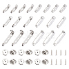 Unicraftale 100Pcs 5 Style 304 Stainless Steel Pin Brooch Findings STAS-UN0045-21-1