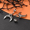 Crescent Moon 316 Surgical Stainless Steel Belly Button Rings/Earrings EJEW-G416-17AS-2