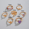 7Pcs Alloy Rhinestone Plain Band Rings PW-WGC2D76-01-4