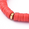 Handmade Polymer Clay Heishi Bead Stretch Bracelets BJEW-JB05095-4