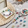 Nbeads 100Pcs 2 Style Polymer Clay Rhinestone & Resin European Large Hole Beads with Silver Color Plated Brass Cores FPDL-NB0001-04-6