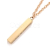 Rectangle with Word I Love You 304 Stainless Steel Pendant Necklace with Alloy Cable Chain for Women NJEW-M192-01G-2