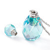 Electroplated Natural Quartz Crystal Openable Perfume Bottle Pendant Necklaces NJEW-H216-02C-P-4