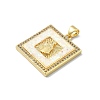 Brass Micro Pave Clear Cubic Zirconia Pendants KK-A221-26G-01-2