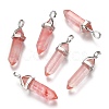 Cherry Quartz Glass Pointed Pendants G-F295-03E-1