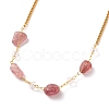 Nuggets Natural Gemstone Beaded Necklaces NJEW-JN03200-1-3