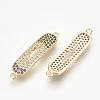 Brass Micro Pave Cubic Zirconia Links KK-T027-78G-1