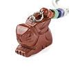 Rabbit Natural Gemstone Keychain KEYC-F040-01-3