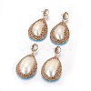 Brass Dangle Stud Earrings EJEW-E237-03P-1