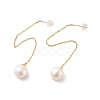Round Natural Pearl Earrings for Women EJEW-E303-02G-1
