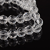 Half-Handmade  Faceted Transparent Glass Round Beads Strands X-GF8mmC01-2
