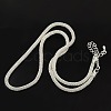 Silver Tone Brass Net Chain Necklace Making for Rock Jewelry X-NJEW-D084-S-1