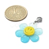 Sunflower with Smiling Face Acrylic Pendant Decorations HJEW-JM01141-3
