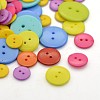 Flat Round 2-Hole Acrylic Sewing Buttons BUTT-X0024-1