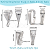 SUNNYCLUE 9Pcs 3 Styles 925 Sterling Silver Snap on Bails & Tube Bails STER-SC0001-33-2