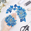  2Pcs 2 Style Peony Polyester Embroidery Sew on Clothing Patches PATC-NB0001-11B-3