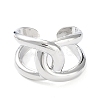 Brass Knot Open Cuff Rings for Women RJEW-D016-09P-2