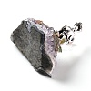 Natural Tourmaline Cluster & Alloy Miner Model Ornament DJEW-D002-07AS-02-4