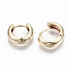 Brass Huggie Hoop Earrings KK-T062-46G-NF-4
