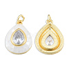 Brass Pave Clear Cubic Zirconia Pendants KK-N227-94D-1