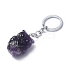 Natural Amethyst Pendant Keychains KEYC-P011-01P-06-2