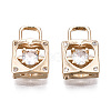 Brass Micro Pave Clear Cubic Zirconia Charms KK-S359-095-RS-2