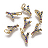 Brass Micro Pave Cubic Zirconia Charms ZIRC-L070-38Y-G-1
