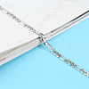 Rhodium Plated 925 Sterling Silver Figaro Chain Anklet AJEW-F162-009P-2
