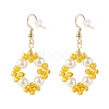 Bling Glass Beads Braided Dangle Earrings EJEW-JE04741-4