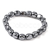 Cuboid Terahertz Stone Beaded Stretch Bracelets for Women Men BJEW-H590-01-1