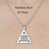 201 Stainless Steel Hollow Triangle with Eye Pendant Necklace NJEW-OY001-91-3
