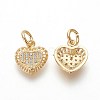 Brass Micro Pave Cubic Zirconia Charms ZIRC-J021-14-RS-3