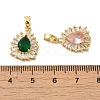 Brass Micro Pave Cubic Zirconia Pendants KK-R162-070G-3