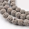 Synthetic Lava Rock Round Beads Strands G-I124-6mm-13-4