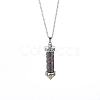 Natural Garnet Chip Wishing Bottle Cone Love Glass Pendant Necklaces FL0210-12-1