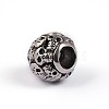 Retro Rondelle Skull 304 Stainless Steel European Large Hole Beads STAS-F072-05-2