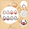 FIBLOOM 4 Pairs 4 Styles Sport Theme Wood Heart Dangle Earrings for Women EJEW-FI0001-55-4