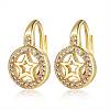 Brass Micro Pave Cubic Zirconia Pentacle Leverback Earrings EJEW-S205-JN467-2-1