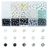 375Pcs 15 Style Imitation Jade & Pearl & Baking Painted Glass Beads GLAA-FS0001-34-1