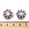 Brass Micro Pave Clear Cubic Zirconia Magnetic Clasps KK-C066-01P-3