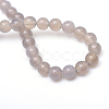 Round Natural Grey Agate Bead Strands X-G-R345-8mm-07-3